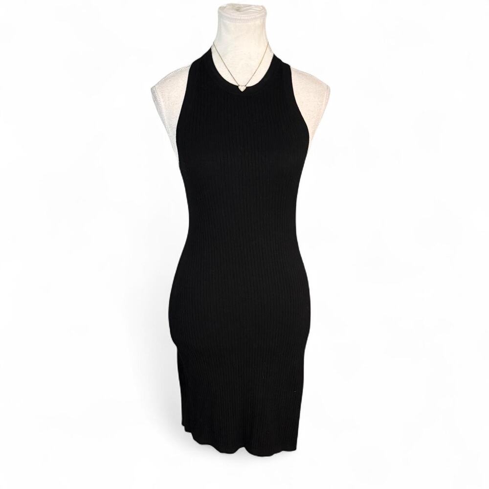 Aritzia Black Dress Sunday Best size XS body on very snatching cotton material